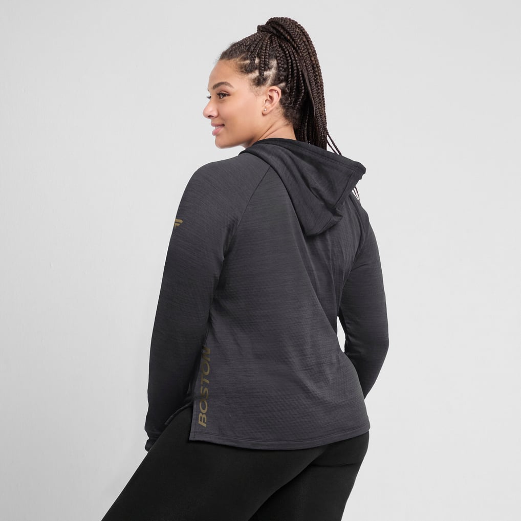  Boston Bruins Fanatics Women's Authentic Pro Pullover Hoodie - Heather Charcoal