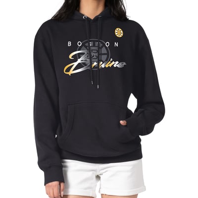 Boston Bruins G-III 4Her by Carl Banks Shadow Logo Fleece Pullover Hoodie - Black