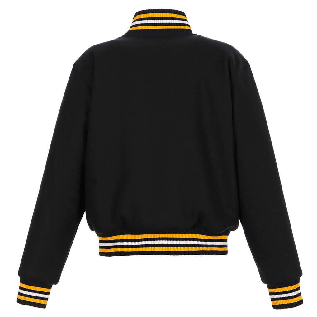 Boston Bruins JH Design Women's All-Wool Embroidered Full-Snap Jacket - Black