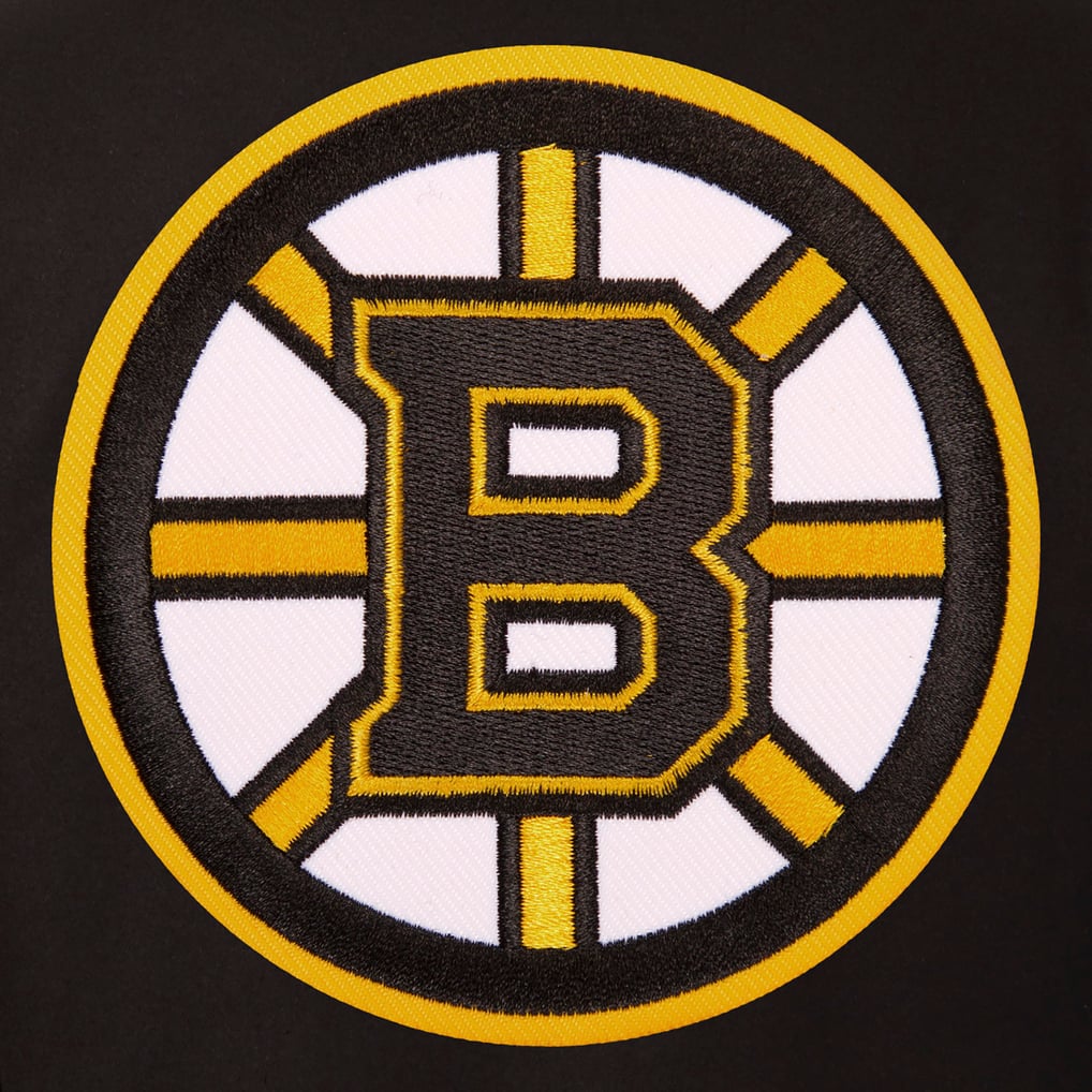Boston Bruins JH Design Women's All-Wool Embroidered Full-Snap Jacket - Black