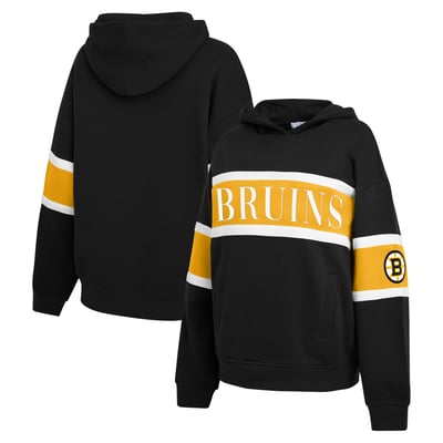  Boston Bruins WEAR by Erin Andrews Women's Colorblock Stripe Hoodie - Black