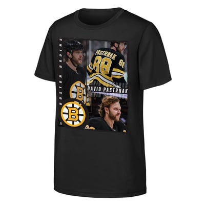 David Pastrnak Boston Bruins Outerstuff Youth All For One T-Shirt - Black