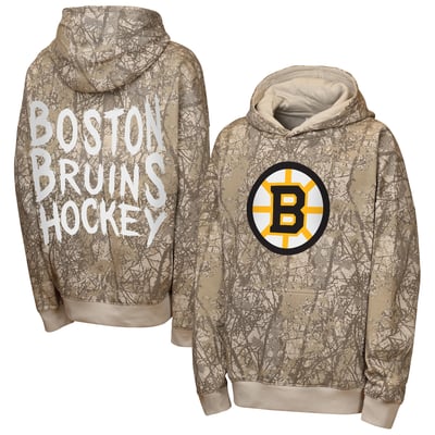 Boston Bruins Outerstuff Youth Fast & Furious Oversized Pullover Hoodie - Natural
