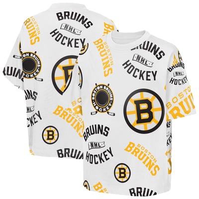  Boston Bruins Outerstuff Youth Unstoppable Elevated T-Shirt - White