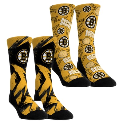  Boston Bruins Rock Em Youth Game Day Two-Pack Crew Socks - Gold