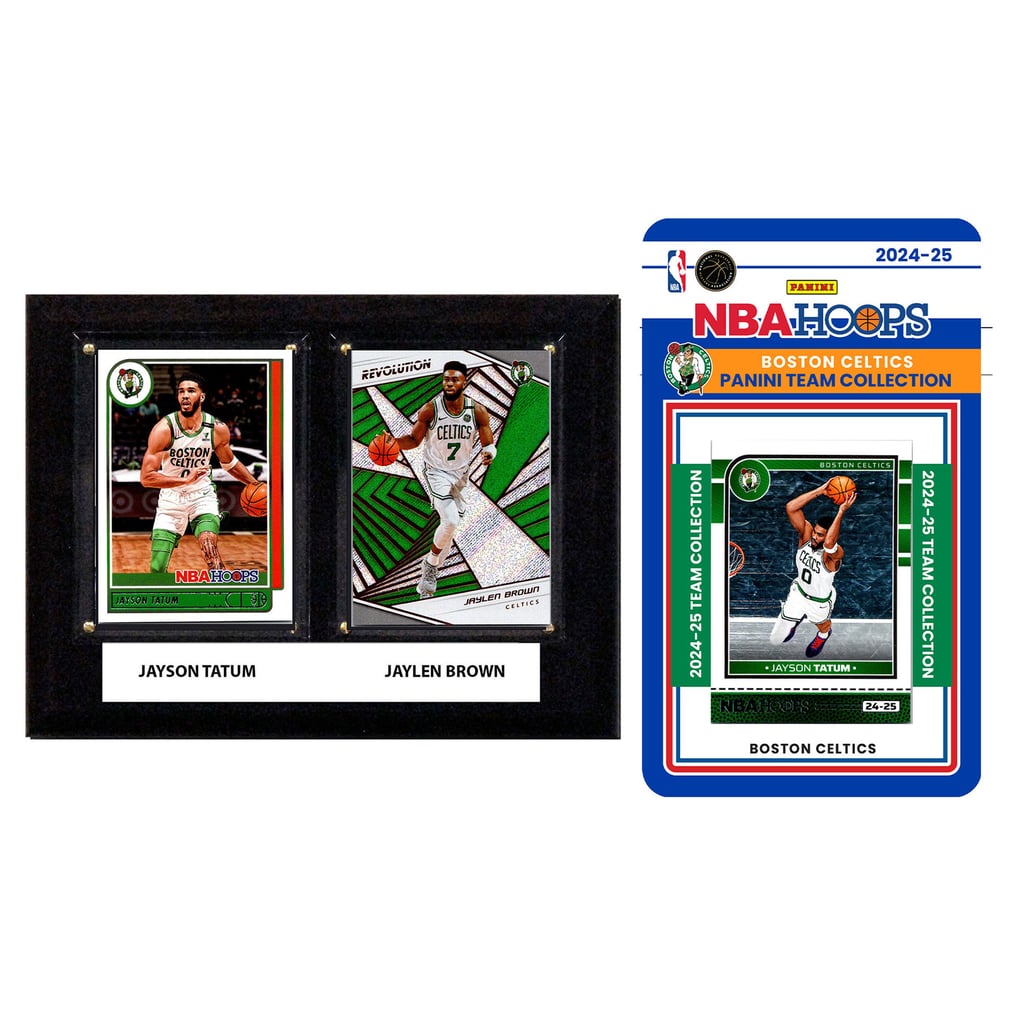  Boston Celtics 6" x 8" Player Plaque & 2024 Team Trading Card Set