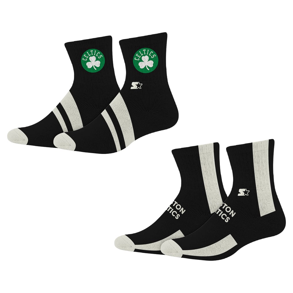 Boston Celtics Starter  Summit Stripe 2-Pair Pack Quarter Socks - Black
