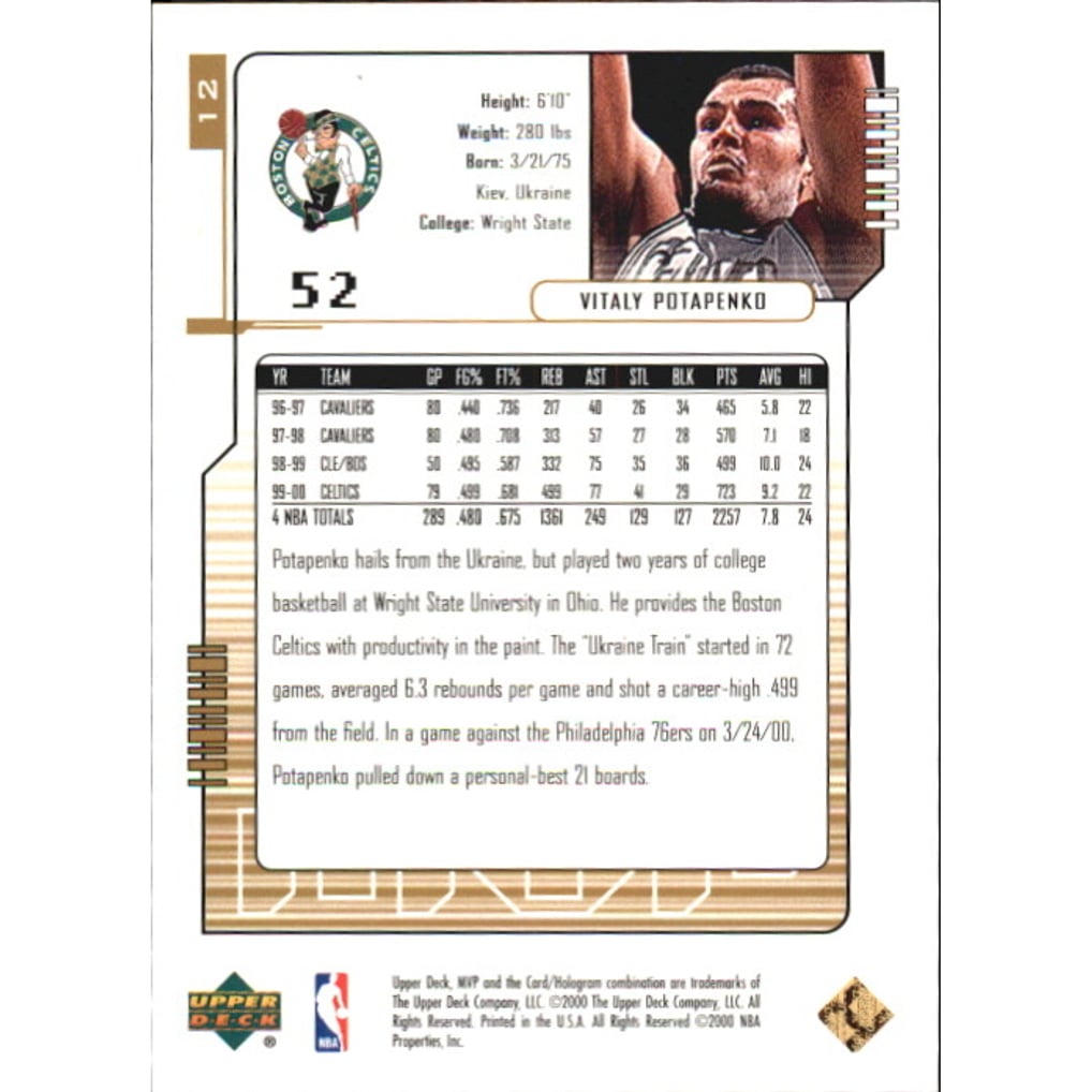 2000-01 Upper Deck MVP Gold Script #12 Vitaly Potapenko