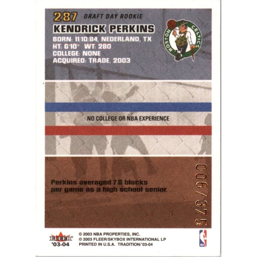2003-04 Fleer Tradition Crystal #287 Kendrick Perkins