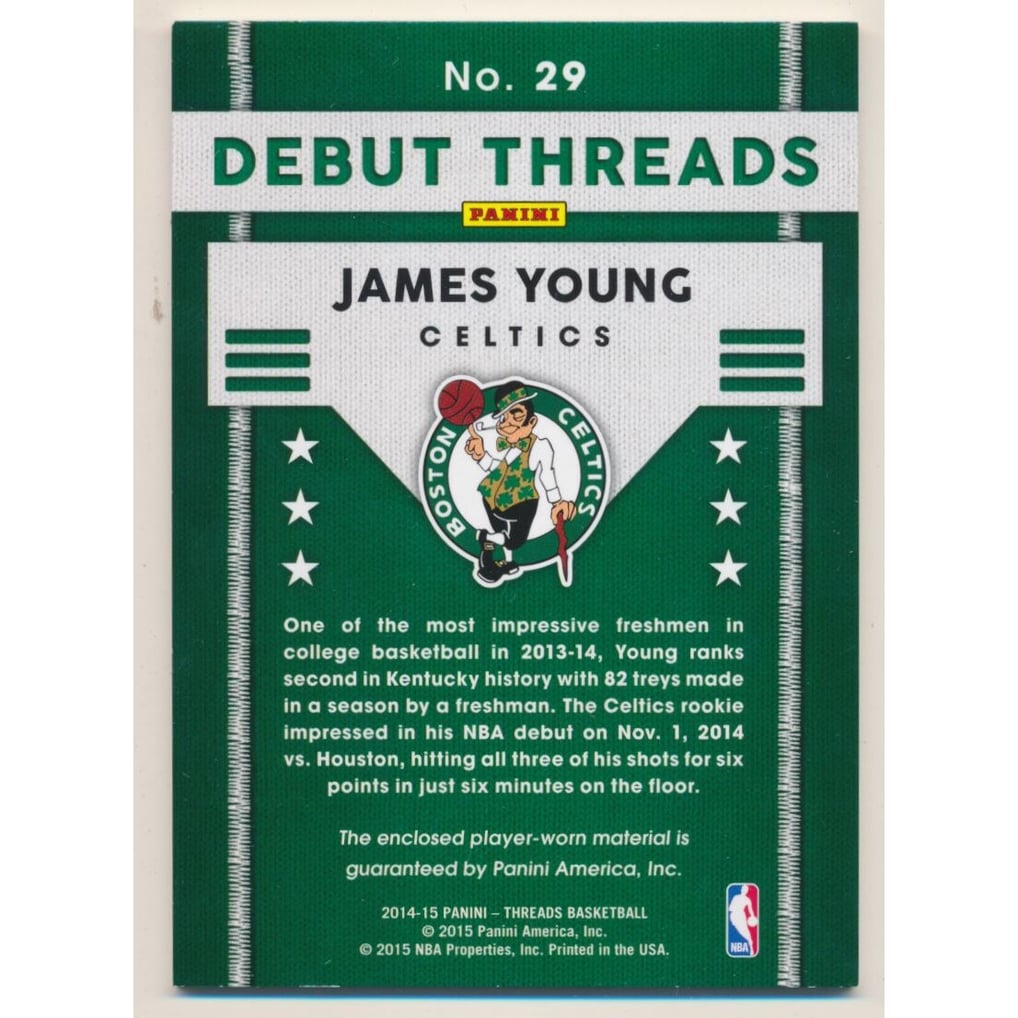 2014-15 Panini Threads Debut Threads #29 James Young