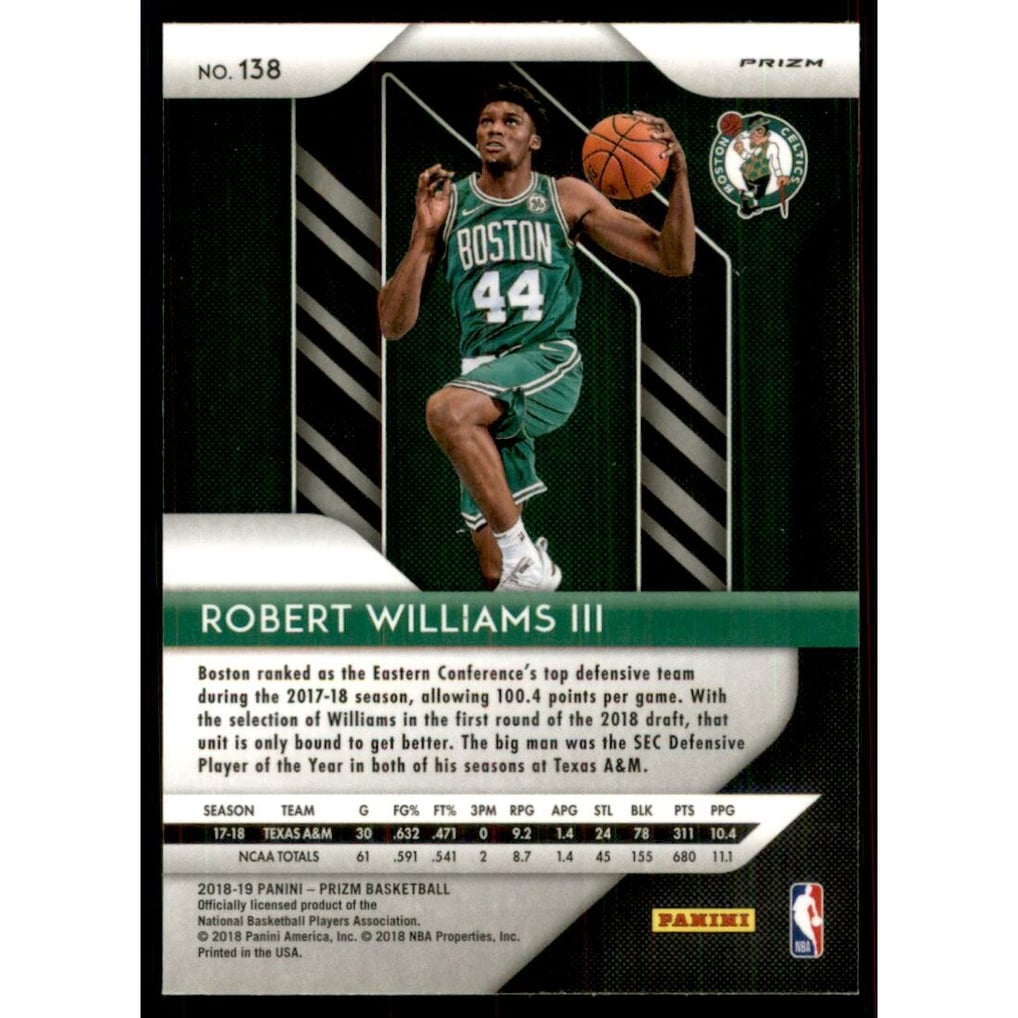2018-19 Panini Prizm Prizms Ruby Wave #138 Robert Williams III