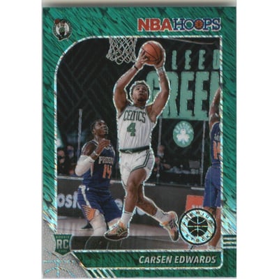 2019-20 Hoops Premium Stock Prizms Green Shimmer #227 Carsen Edwards