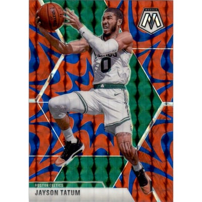 2019-20 Panini Mosaic Mosaic Blue Reactive #79 Jayson Tatum