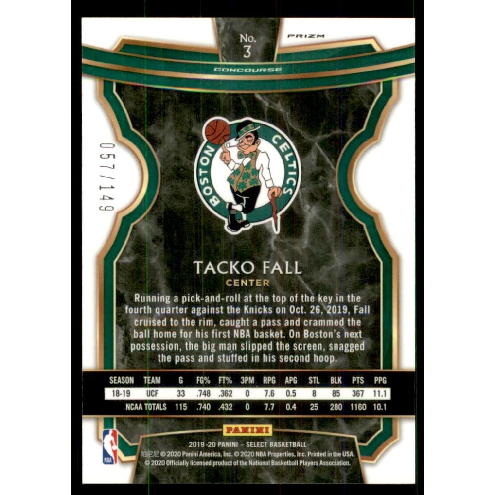 2019-20 Select Prizms White #3 Tacko Fall