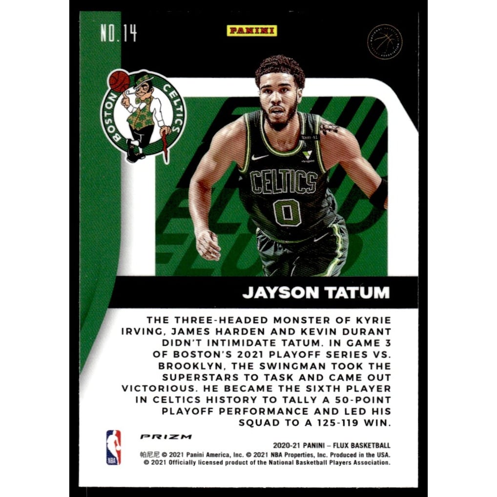 2020-21 Panini Flux Fluid Silver #14 Jayson Tatum
