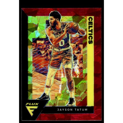 2020-21 Panini Flux Red Cracked Ice #7 Jayson Tatum