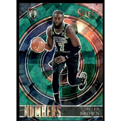 2020-21 Select Numbers Prizms Green #5 Jaylen Brown