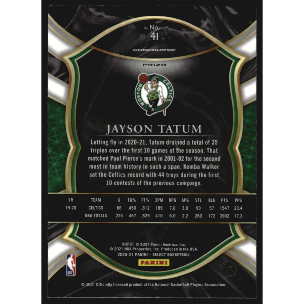 2020-21 Select Prizms Red Wave #41 Jayson Tatum