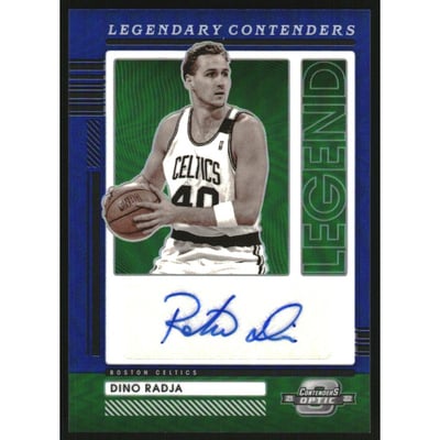 2021-22 Panini Contenders Optic Legendary Contenders Autographs Blue #30 Dino Radja/75