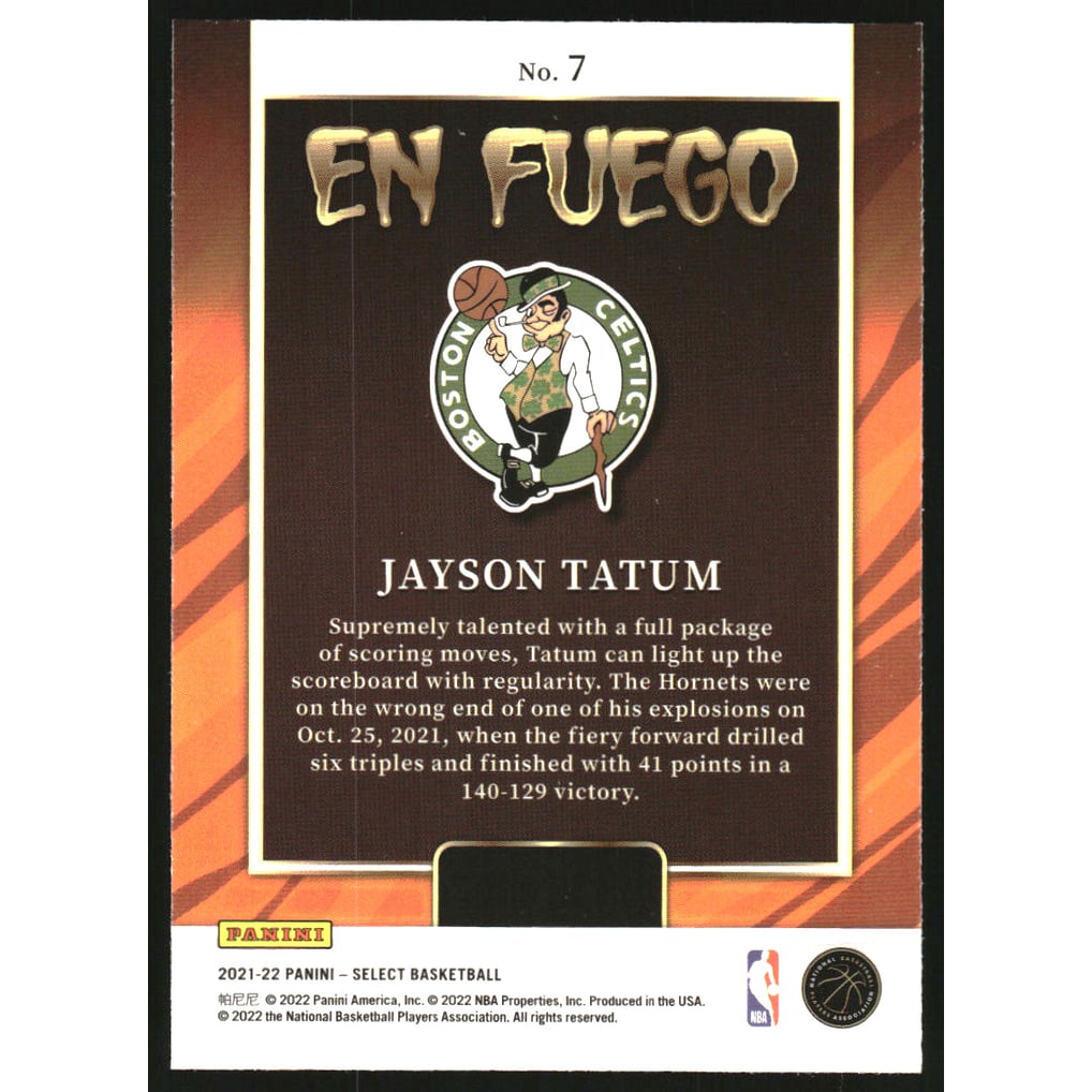 2021-22 Select En Fuego #7 Jayson Tatum
