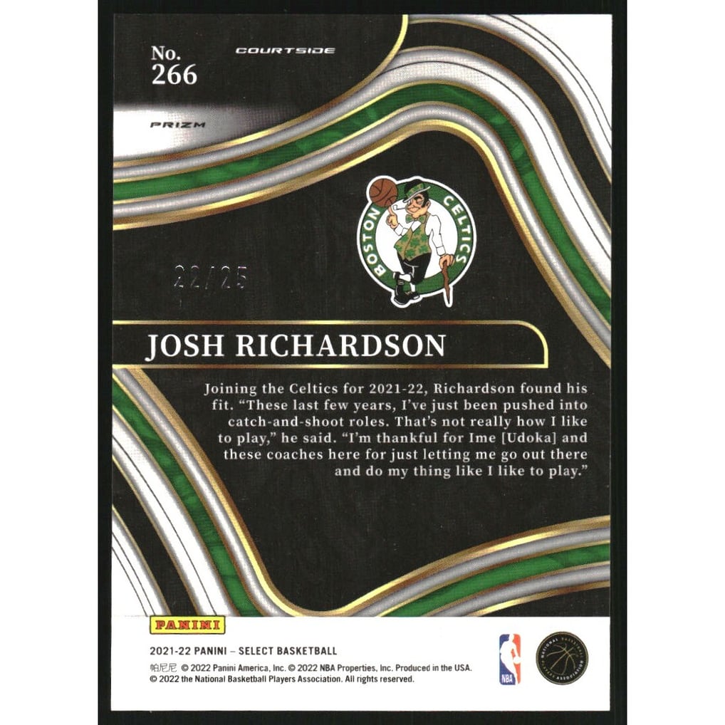 2021-22 Select Prizms Blue Disco #266 Josh Richardson