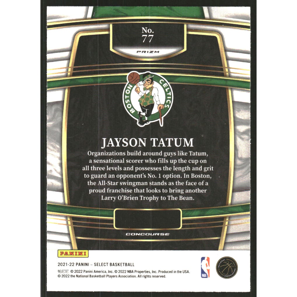 2021-22 Select Prizms Tri-Color #77 Jayson Tatum