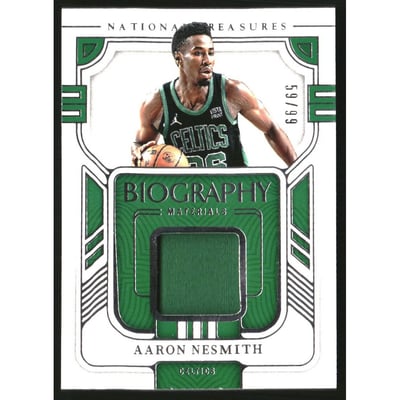 2022-23 Panini National Treasures Biography Materials #37 Aaron Nesmith