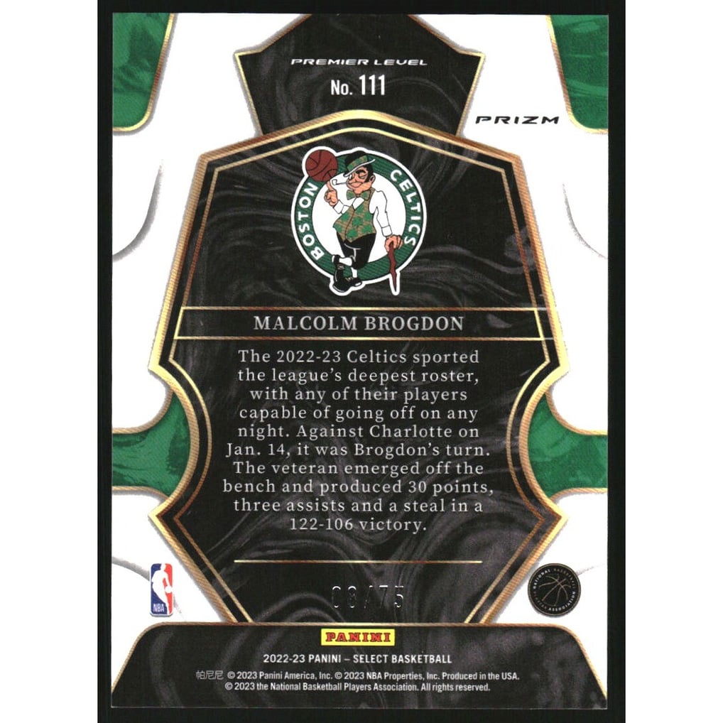2022-23 Select Prizms White Disco #111 Malcolm Brogdon