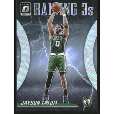 2023-24 Donruss Optic Raining 3s Holo #18 Jayson Tatum