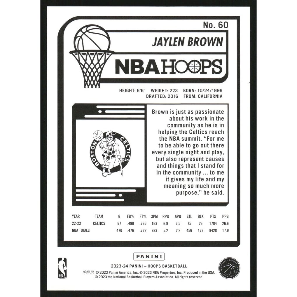 2023-24 Hoops Hyper Red #60 Jaylen Brown