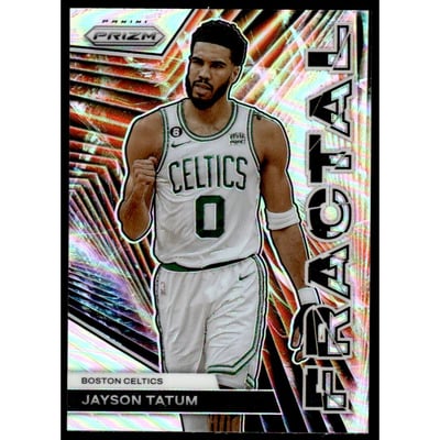 2023-24 Panini Prizm Fractal Prizms Silver #8 Jayson Tatum