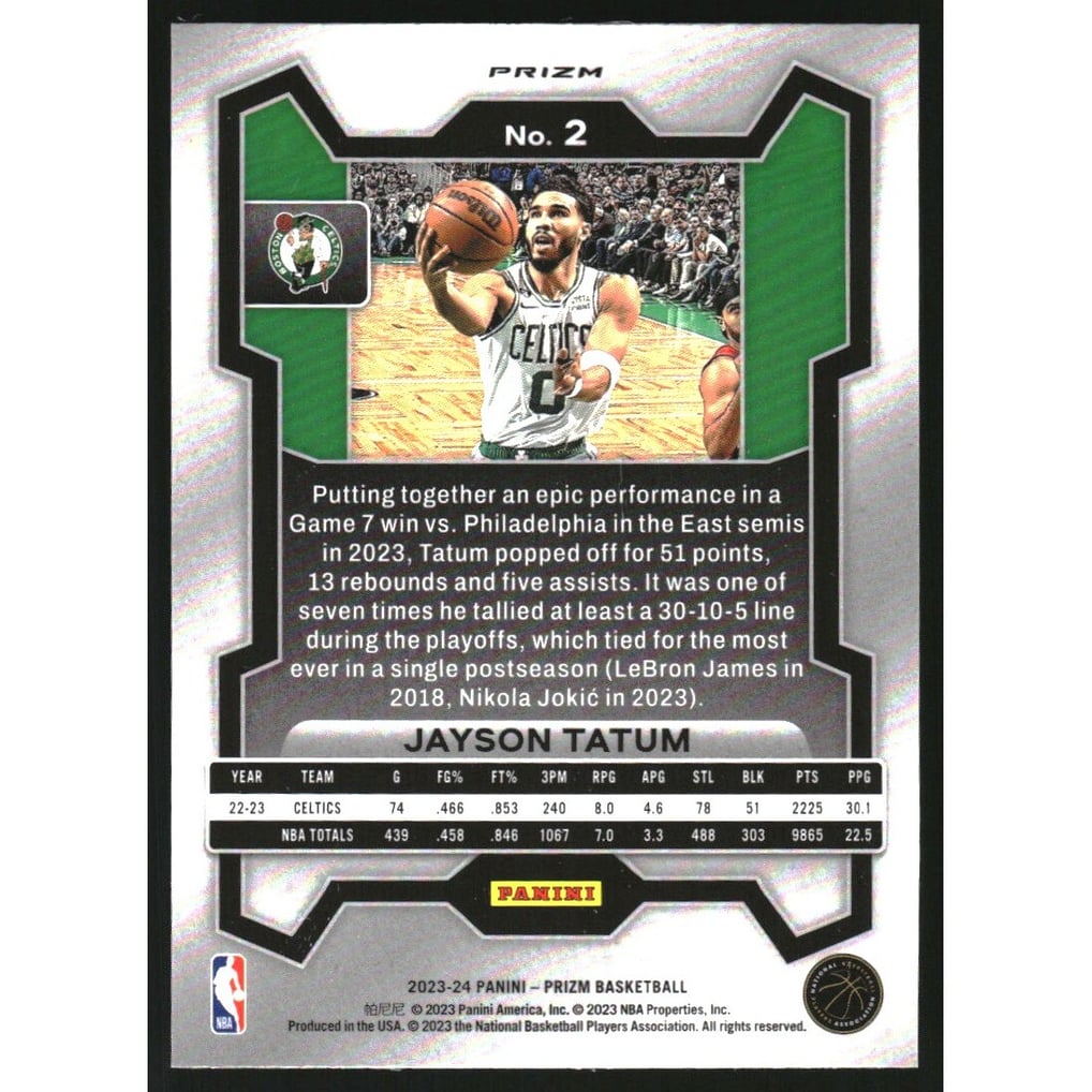 2023-24 Panini Prizm Prizms Red Ice #2 Jayson Tatum