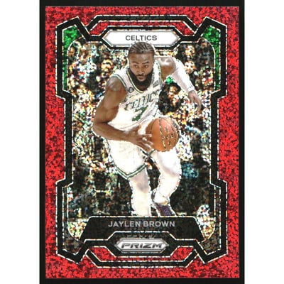 2023-24 Panini Prizm Prizms Red Sparkle #31 Jaylen Brown