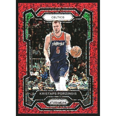 2023-24 Panini Prizm Prizms Red Sparkle #8 Kristaps Porzingis