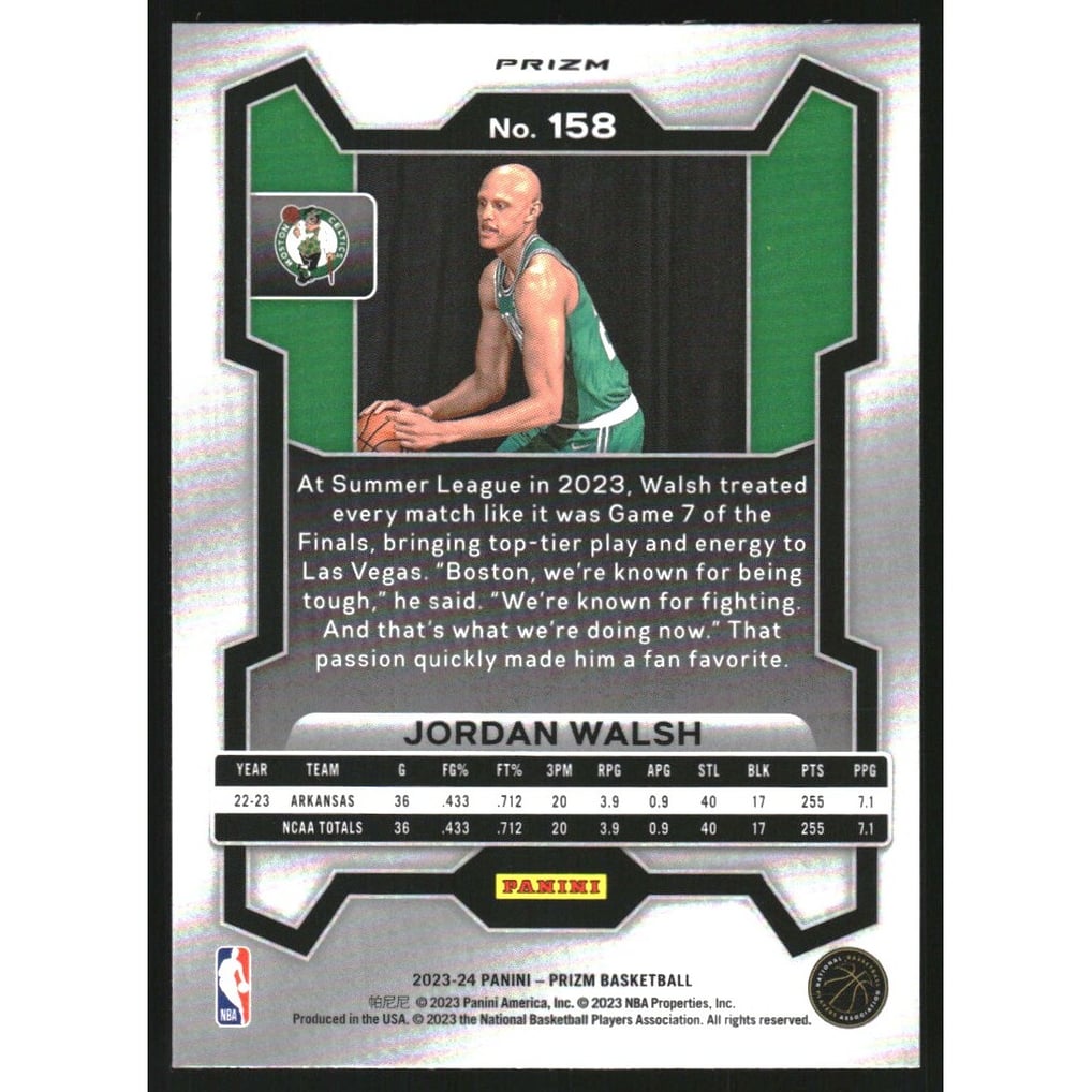 2023-24 Panini Prizm Prizms Ruby Wave #158 Jordan Walsh