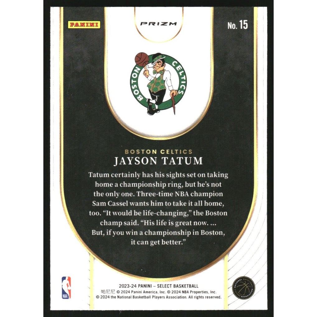 2023-24 Select Neon Icon Tectonic Prizms #15 Jayson Tatum