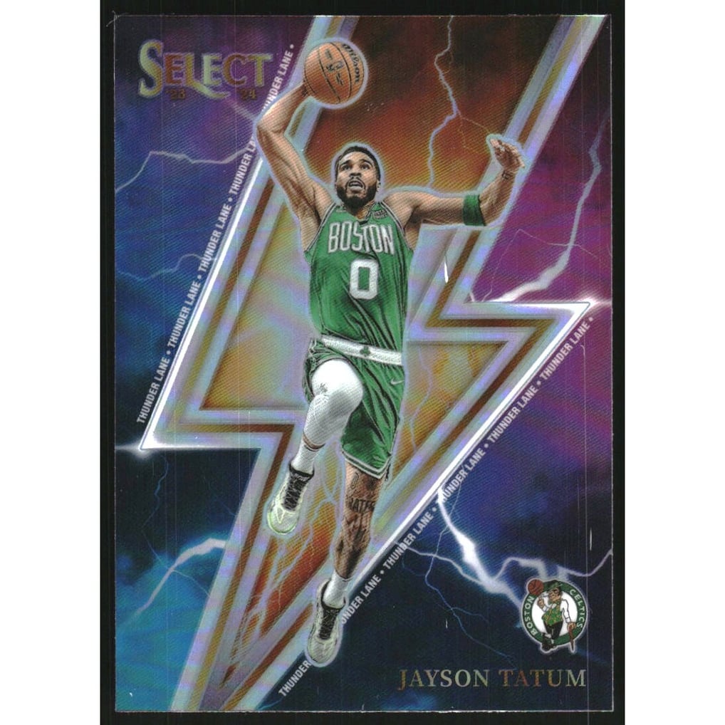 2023-24 Select Thunder Lane Silver Prizms #14 Jayson Tatum