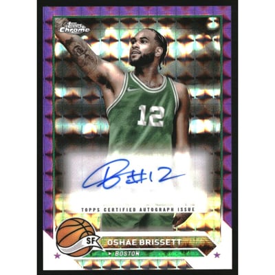 2023-24 Topps Chrome Autographs Purple Geometric Refractors #CGOB Oshae Brissett