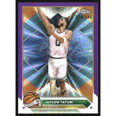 2023-24 Topps Chrome Purple Refractors #164 Jayson Tatum