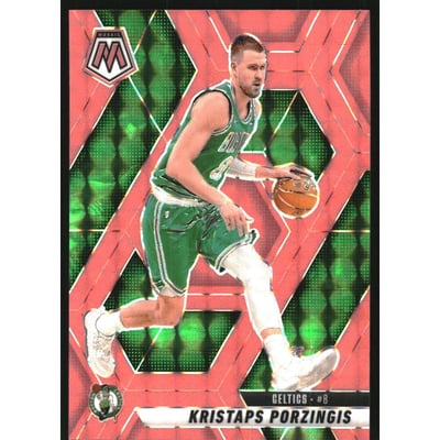 2024-25 Panini Mosaic Mosaic Red Fluorescent #69 Kristaps Porzingis
