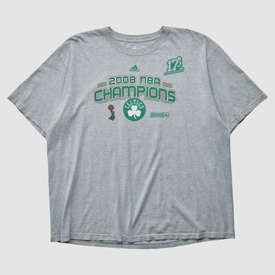 Boston Celtics Adidas 2008 T-shirt - Heather Gray - 2XL by Fanatics Real Vintage