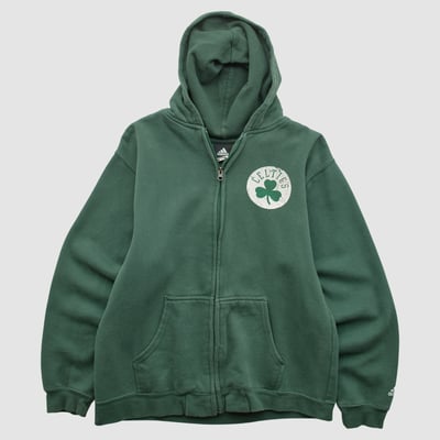 Boston Celtics Adidas 2010s Hooded Full Zip Sweatshirt - Green - S by Fanatics Real Vintage