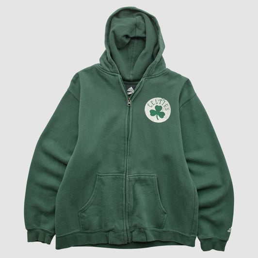 Boston Celtics Adidas 2010s Hooded Full Zip Sweatshirt - Green - S by Fanatics Real Vintage