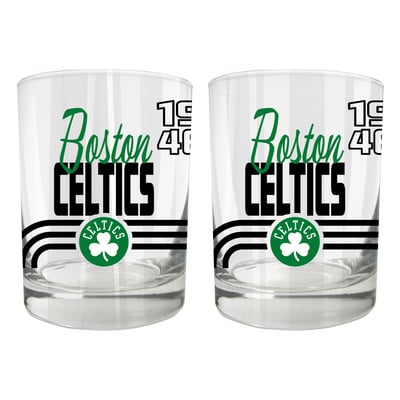 Boston Celtics Two-Piece 12oz. Heritage Rocks Glass Set