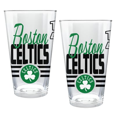 Boston Celtics Two-Piece 16oz. Heritage Pint Glass Set