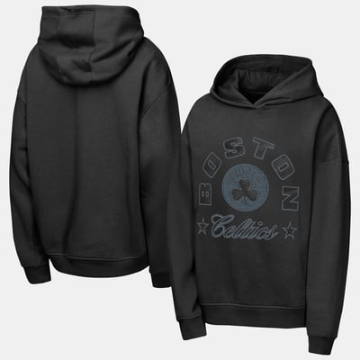  Boston Celtics Outerstuff Girls Youth Oversized Advanced Step Hoodie - Black