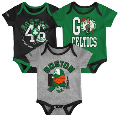Boston Celtics Mitchell & Ness Infant Fanbase 3-Pack Bodysuit Set