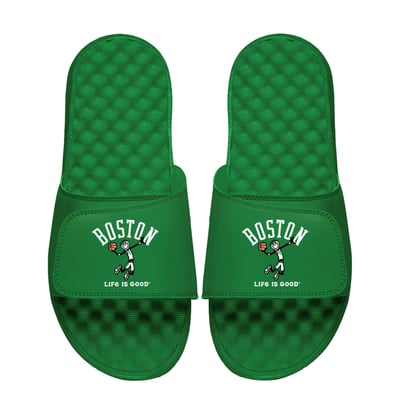  Boston Celtics ISlide Life is Good Slide Sandals - Kelly Green