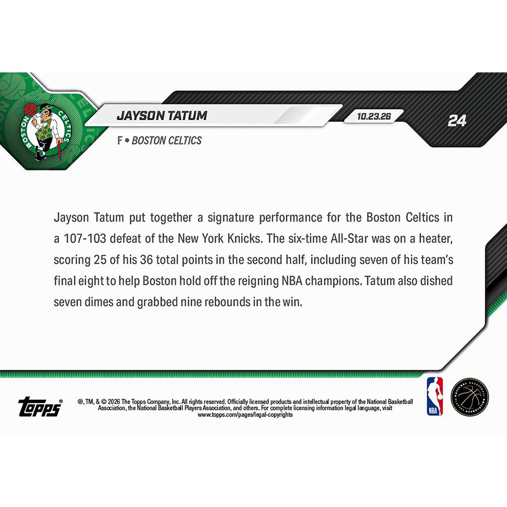 Jayson Tatum - 2026-27 NBA Topps NOW® - Card 24