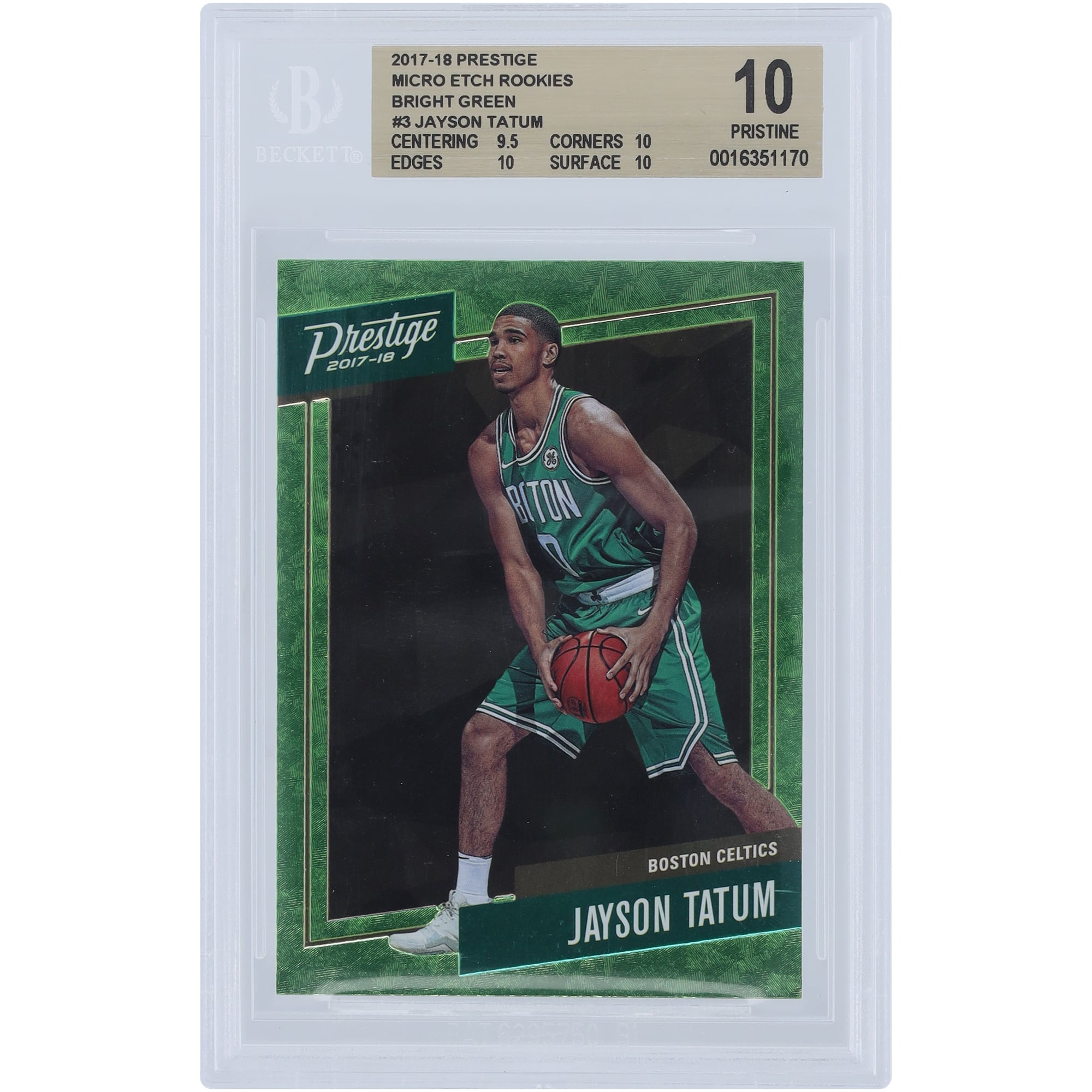 Jayson Tatum Boston Celtics 2017-18 Panini Prestige Bright Green 